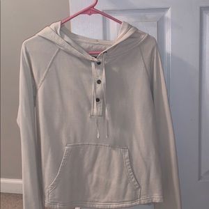 Cream colored hoodie from Patagonia